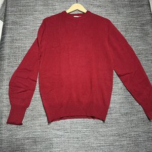 Jaeger Vintage Scotland 70’s Sweater Men's Size 40 Maroon Pullover Long Sleeve